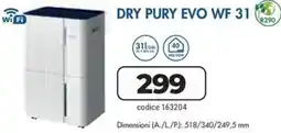 Sinergy Argo Deumidificatori Dry Pury Evo WF 31 offerta
