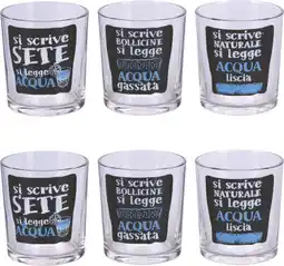MD Discount SET 6 BICCHIERI nero offerta