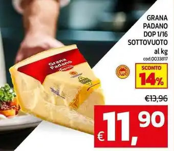 Grana padano dop 1/16 sottovuoto