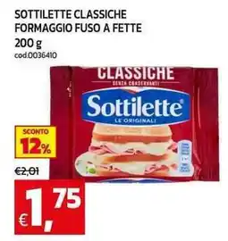 C+C Cash and Carry Sottilette classiche formaggio fuso a fette offerta