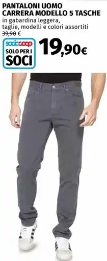 Ipercoop Pantaloni uomo carrera modello 5 tasche offerta