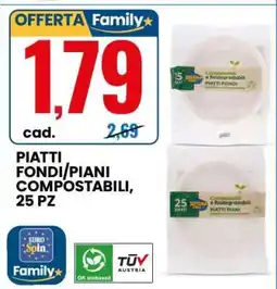 Eurospin PIATTI FONDI/PIANI COMPOSTABILI, 25 PZ offerta