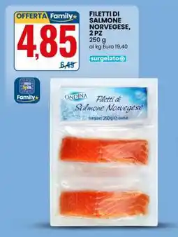 Eurospin FILETTI DI SALMONE NORVEGESE, 2 PZ offerta