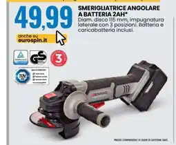 Eurospin SMERIGLIATRICE ANGOLARE A BATTERIA 2AH offerta