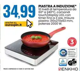 Eurospin PIASTRA A INDUZIONE offerta