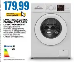 Eurospin LAVATRICE A CARICA FRONTALE 7 KG DAYA DSW–71026SM18A offerta