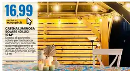 Eurospin CATENA LUMINOSA SOLARE 40 LUCI 10 M offerta