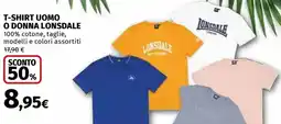 Ipercoop T-shirt uomo o donna lonsdale offerta