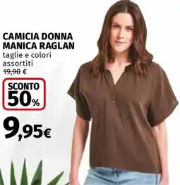 Ipercoop Camicia donna manica raglan offerta