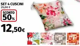 Ipercoop Set 4 cuscini offerta