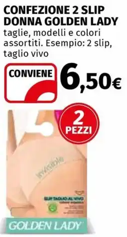 Ipercoop Confezione 2 slip donna golden lady offerta