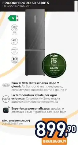 Unieuro Haier FRIGORIFERO 2D 60 SERIE 5 HDPW5620ANPD offerta