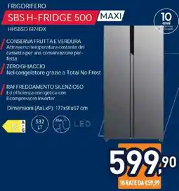 Unieuro HOOVER FRIGORIFERO SBS H-FRIDGE 500 MAXI offerta