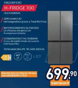 Unieuro HOOVER FRIGORIFERO H-FRIDGE 700 offerta