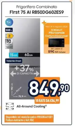Unieuro SAMSUNG Frigorifero Combinato First 75 AI RB50DG602ES9 offerta