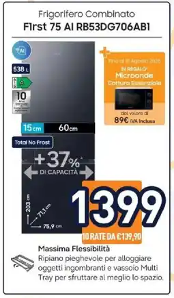 Unieuro SAMSUNG Frigorifero Combinato First 75 AI RB53DG706AB1 offerta