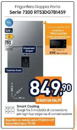 Unieuro SAMSUNG Frigorifero Doppia Porta Serie 7300 RT53DG7B14S9 offerta