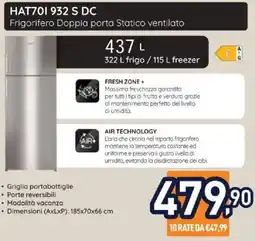 Unieuro Hotpoint HAT70I 932 S DC Frigorifero Doppia porta Statico ventilato offerta