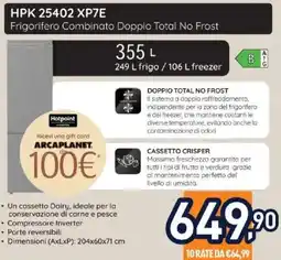 Unieuro Hotpoint HPK 25402 XP7E Frigorifero Combinato Doppio Total No Frost offerta