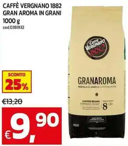 C+C Cash and Carry Caffè vergnano 1882 gran aroma in grani offerta