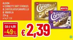 Galassia Algida 4 cornetti soft cookies & cioccolato/caramello & vaniglia offerta