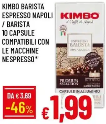 Kimbo barista espresso napoli / barista 10 capsule compatibili con le macchine nespresso