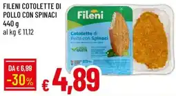 Galassia Fileni cotolette di pollo con spinaci offerta