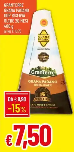 Galassia Granterre grana padano dop riserva oltre 20 mesi offerta