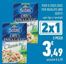 Conad Riso o cous cous per insalate oro scotti offerta