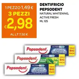 Ekom Dentifricio pepsodent natural whitening, active fresh offerta