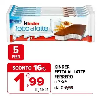 Kinder fetta al latte