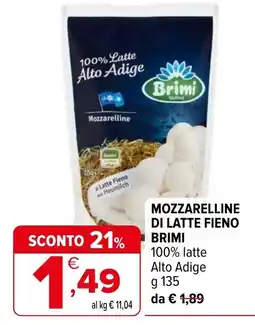 Iperal Mozzarelline di latte fieno Brimi offerta