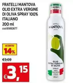 C+C Cash and Carry Fratelli mantova olio extra vergine di oliva spray 100% italiano offerta