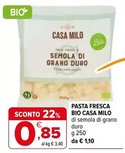 Iperal Pasta fresca bio casa milo offerta