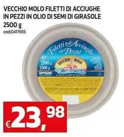 C+C Cash and Carry Vecchio molo filetti di acciughe in pezzi in olio di semi di girasole offerta