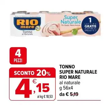 Iperal Tonno Super Naturale Rio Mare offerta