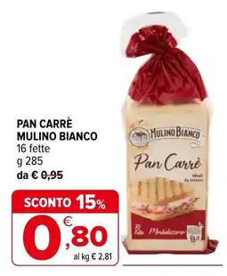 Iperal Pan Carrè Mulino Bianco offerta
