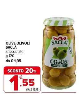 Iperal OLIVE OLIVOLI SACLA' snocciolate offerta