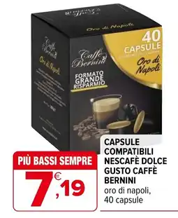 Iperal capsule compatibili nescafe dolce gusto caffè bernini oro di napoli offerta