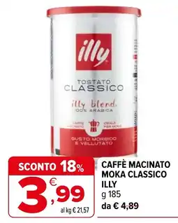 Iperal Caffè Macinato Moka Classico Illy offerta