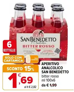 Iperal Aperitivo analcolico San Benedetto bitter rosso offerta