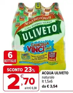 Iperal Acqua Uliveto naturale offerta