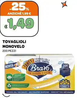 Ekom Tovaglioli monovelo Bravo offerta