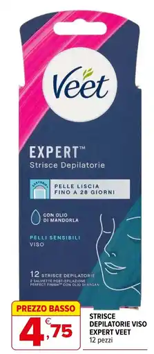 Iperal Strisce Depilatorie Viso Expert Veet offerta