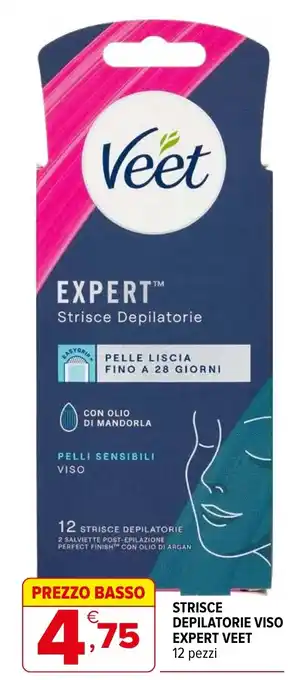 Iperal Strisce Depilatorie Viso Expert Veet offerta