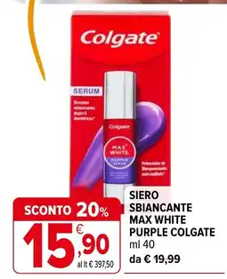 Iperal Siero sbiancante max white purple colgate offerta