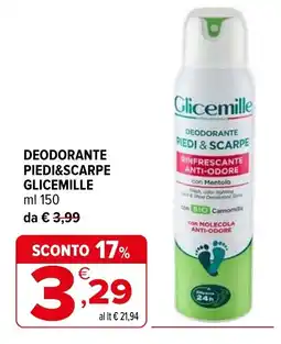 Iperal DEODORANTE PIEDI&SCARPE GLICEMILLE offerta