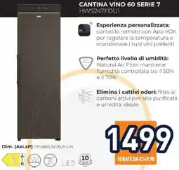 Unieuro Haier CANTINA VINO 60 SERIE 7 HWS247FDU1 offerta