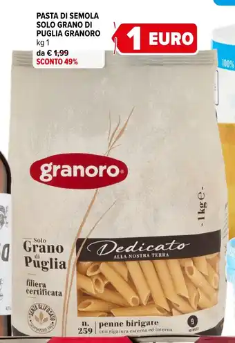 Pasta di semola solo grano di puglia granoro