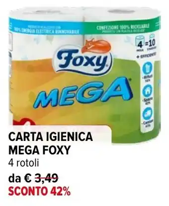 Iperal CARTA IGIENICA MEGA FOXY offerta